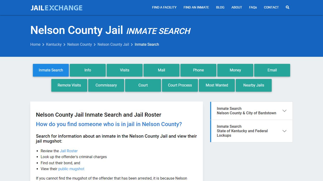 Inmate Search: Roster & Mugshots - Nelson County Jail, KY
